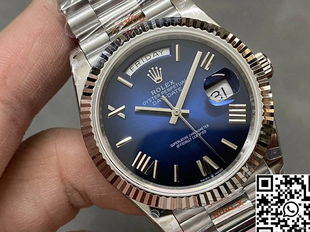 Factory Blue QF Steel Rolex 228239-0076 Deep Tungsten Day v5 Dial Date 1231